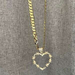 Gold Heart Pendant Necklace